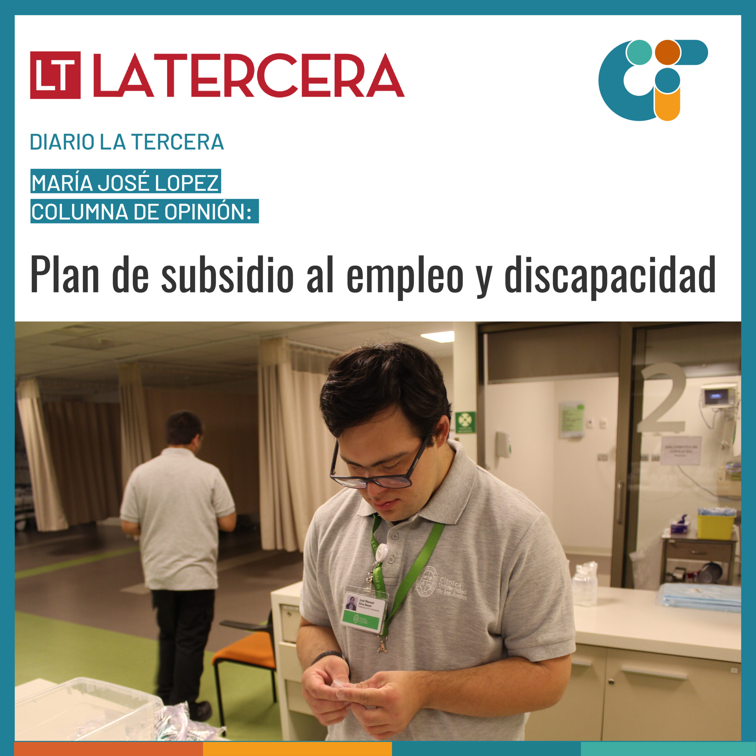 Persona con discapacidad trabajando en clínica